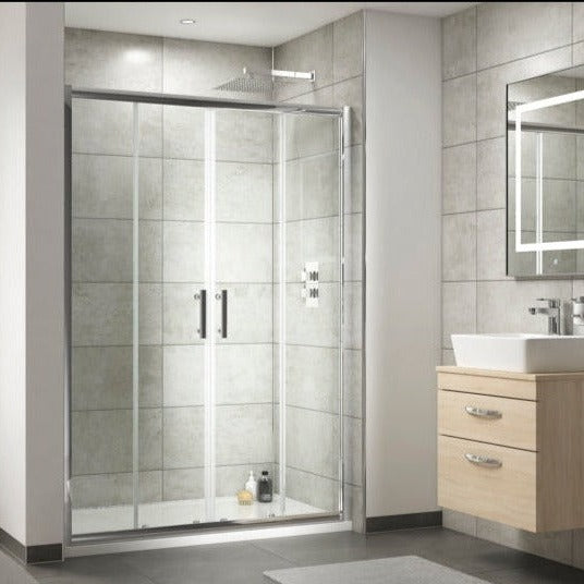 Pacific 6mm Double Sliding Shower Doors In Chrome Puffin Bathrooms