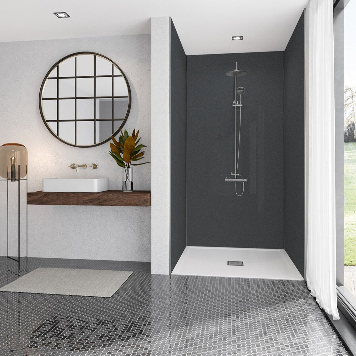 Mermaid Brilliance Acrylic 900mm Shower Panel (Gloss) Puffin Bathrooms