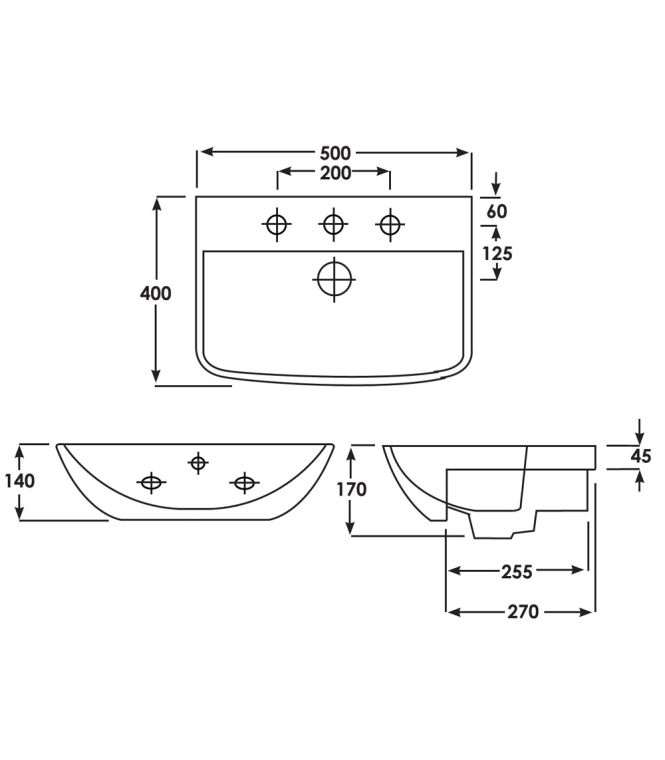 Synergy Valencia - 500mm Semi Recessed Basin – Puffin Bathrooms